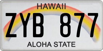 HI license plate ZYB877