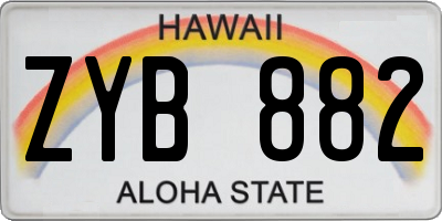 HI license plate ZYB882