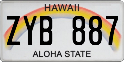 HI license plate ZYB887