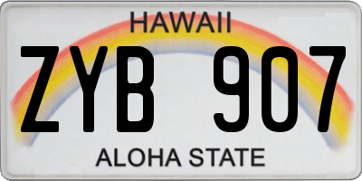 HI license plate ZYB907