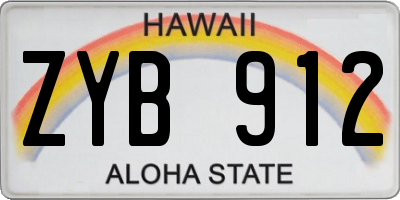 HI license plate ZYB912