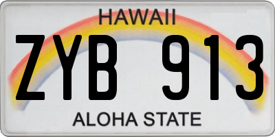 HI license plate ZYB913
