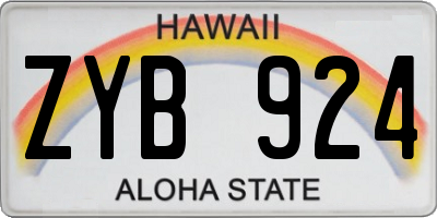 HI license plate ZYB924