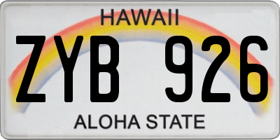 HI license plate ZYB926
