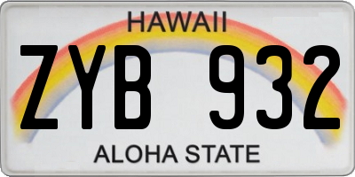 HI license plate ZYB932