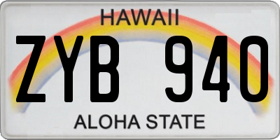 HI license plate ZYB940
