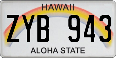 HI license plate ZYB943