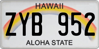 HI license plate ZYB952