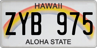HI license plate ZYB975