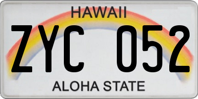 HI license plate ZYC052