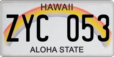 HI license plate ZYC053
