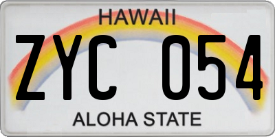 HI license plate ZYC054