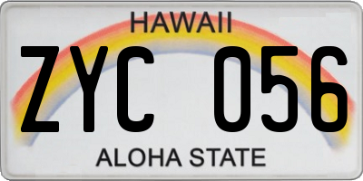 HI license plate ZYC056