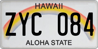 HI license plate ZYC084