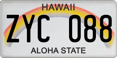 HI license plate ZYC088
