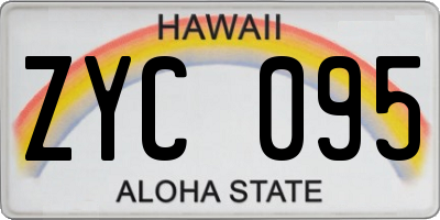 HI license plate ZYC095