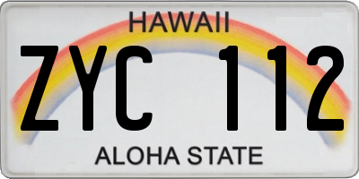 HI license plate ZYC112