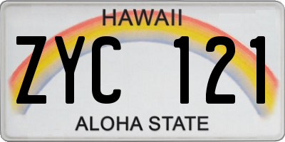 HI license plate ZYC121