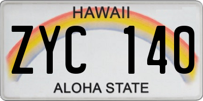 HI license plate ZYC140