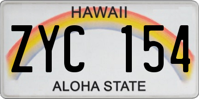 HI license plate ZYC154