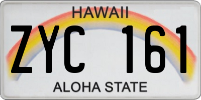 HI license plate ZYC161