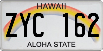 HI license plate ZYC162