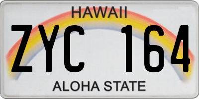 HI license plate ZYC164