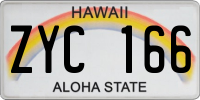 HI license plate ZYC166
