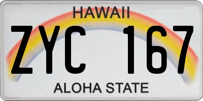 HI license plate ZYC167