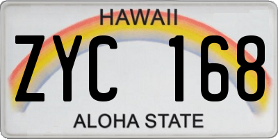 HI license plate ZYC168