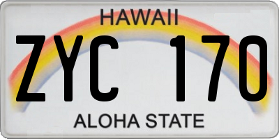 HI license plate ZYC170