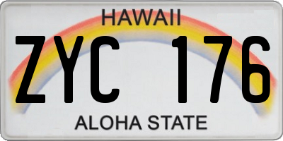 HI license plate ZYC176