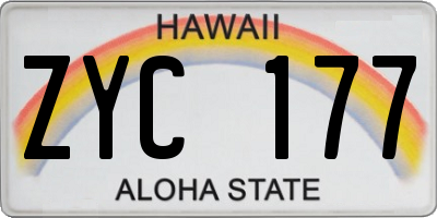 HI license plate ZYC177