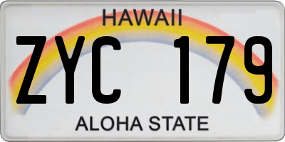 HI license plate ZYC179