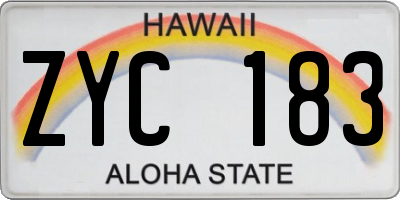 HI license plate ZYC183