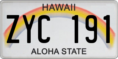 HI license plate ZYC191