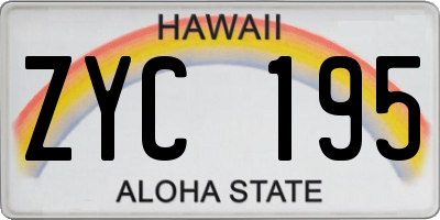 HI license plate ZYC195
