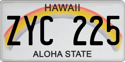 HI license plate ZYC225