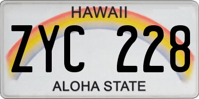 HI license plate ZYC228
