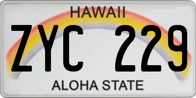 HI license plate ZYC229
