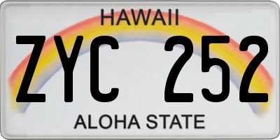 HI license plate ZYC252