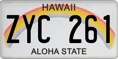 HI license plate ZYC261