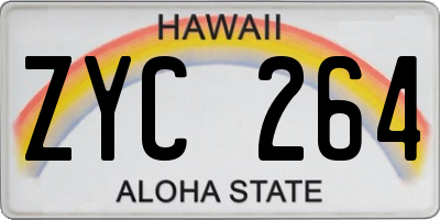 HI license plate ZYC264