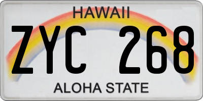 HI license plate ZYC268