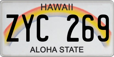 HI license plate ZYC269