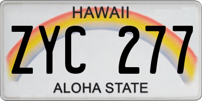 HI license plate ZYC277