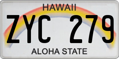 HI license plate ZYC279