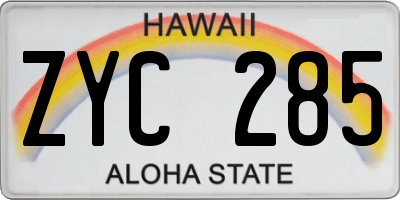 HI license plate ZYC285