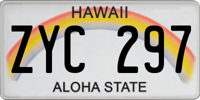HI license plate ZYC297