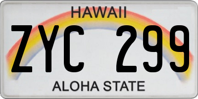 HI license plate ZYC299
